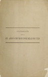 Statements respecting St. Ann’s Church for Deaf-Mutes presented at a public meeting in the large chapel of the University, Wednesday evening, November 16, 1853, together with an abstract of the Proceedings of a meeting held by deaf-mutes, Thursday evening, December 1st, 1853 by St. Ann's Church for Deaf-Mutes