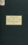 On the difficulties encountered by the deaf and dumb in learning language by Collins Stone